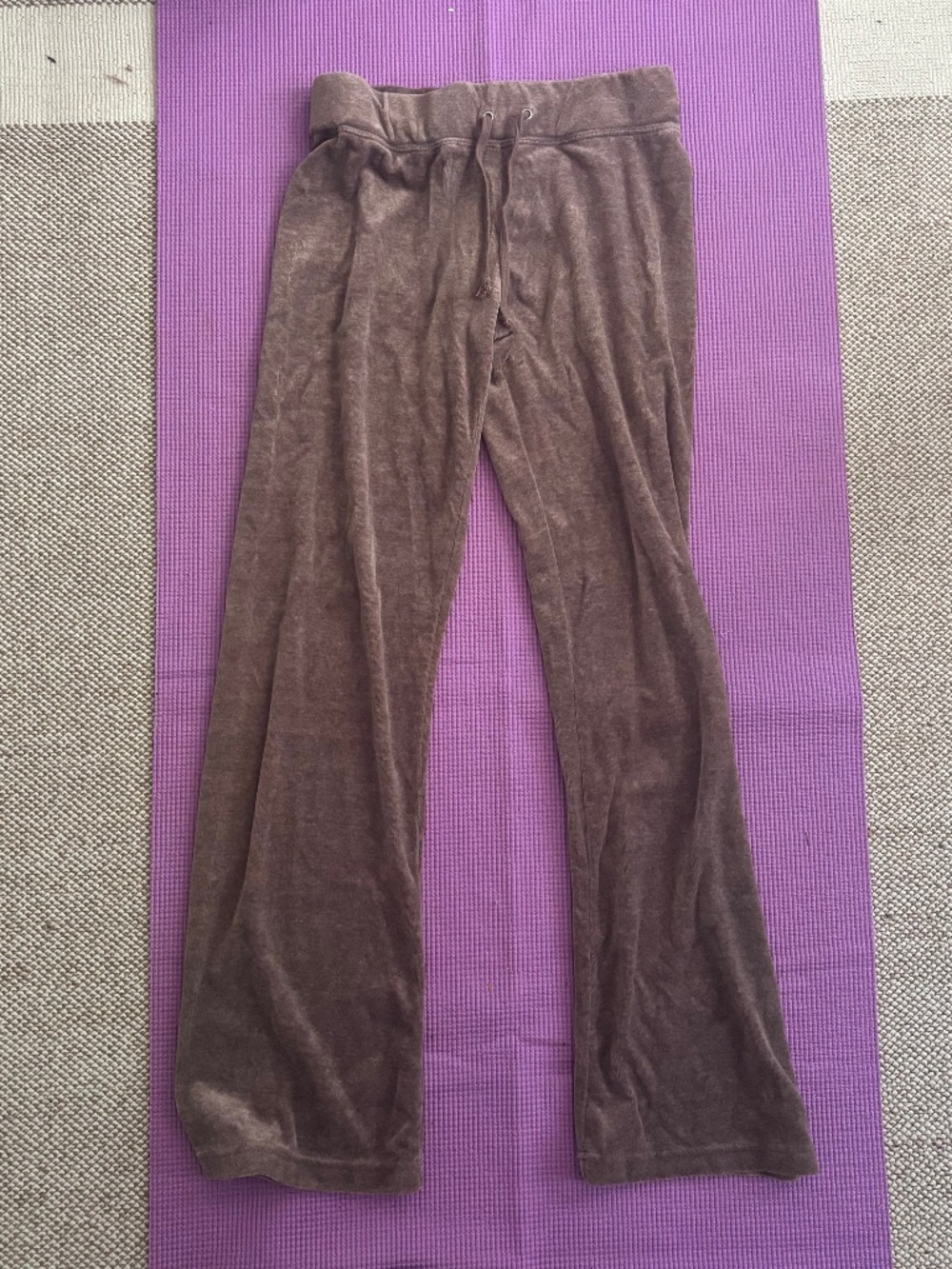 True y2k vintage brown velour sweats sweatpants track joggers velvety 00s